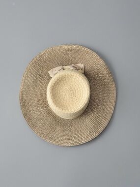 Renato Balestra Italy | Wide Brim Straw Sun Hat with Bow - 4.5" Brim